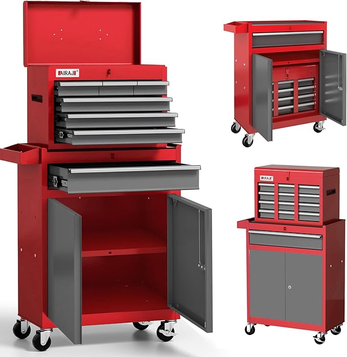 AIRAJ 7-Drawer Rolling Tool Chest with Detachable Top - 7 drawers