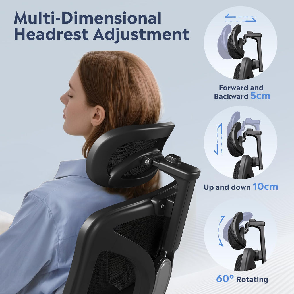DEVAISE Big and Tall Ergonomic Office Chair with Adjustable Armrests