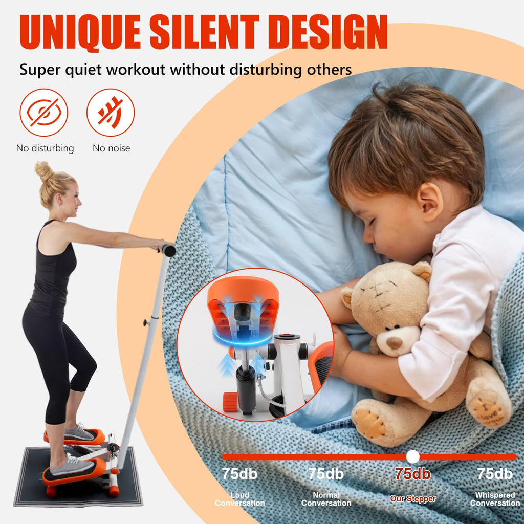 ZEMBSOYA 2 in 1 Stepper with Stand and Elastic Cord