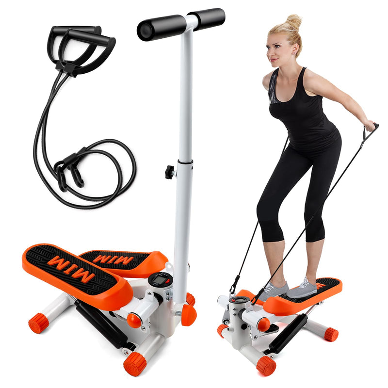 ZEMBSOYA 2 in 1 Stepper with stand and elastic cord, featuring LED display and anti-slip pedals