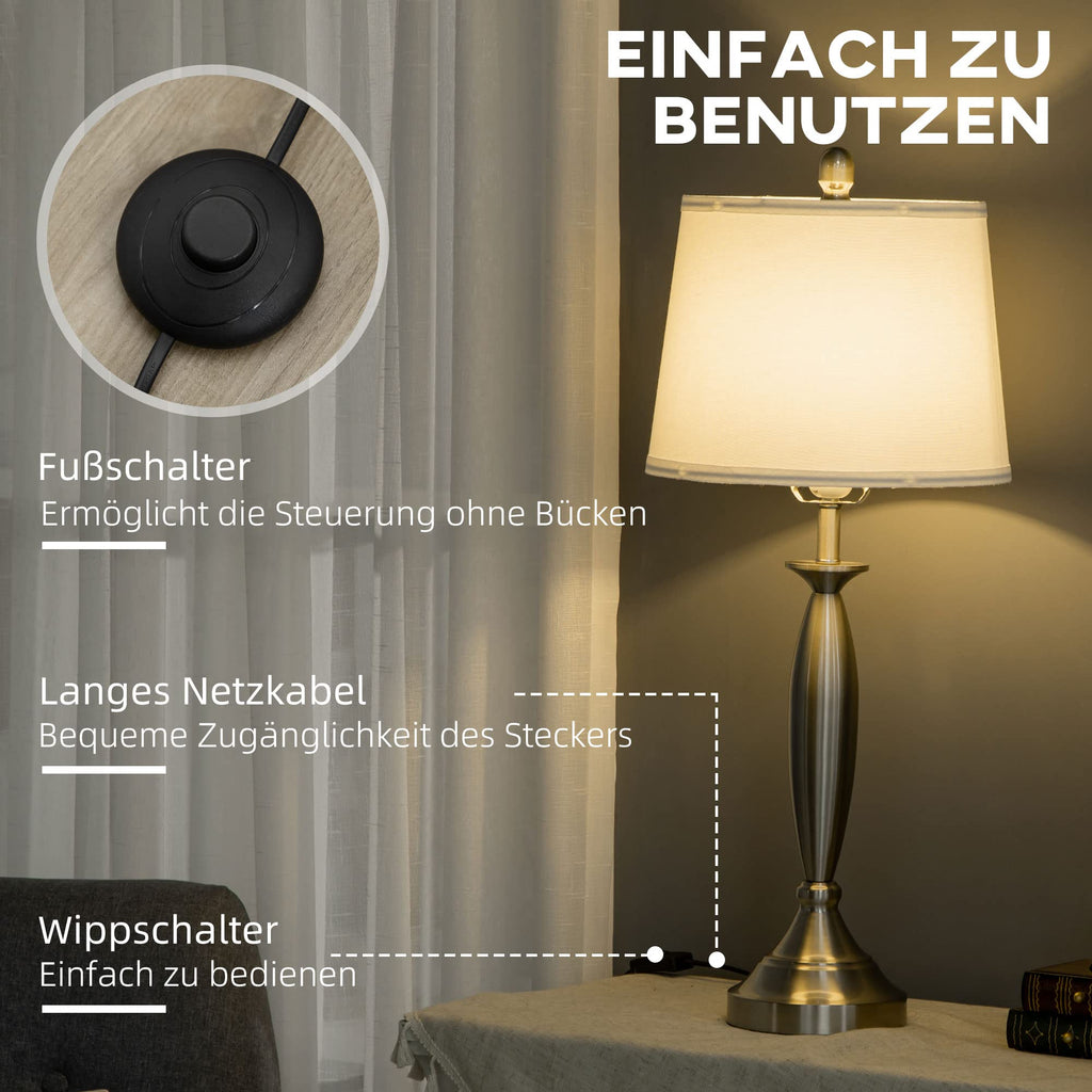 HOMCOM 3-Piece Floor and Table Lamp Set with E27 Socket