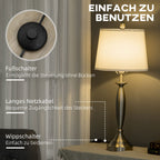 HOMCOM 3-Piece Floor and Table Lamp Set with E27 Socket