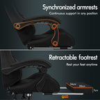 ELFORDSON High Back Gaming Chair with Massage Lumbar Cushion