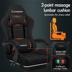 ELFORDSON High Back Gaming Chair with Massage Lumbar Cushion