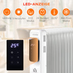 HOMCOM Portable Electric Oil Heater with Adjustable Temperature