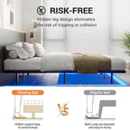 DICTAC Modern Metal Bed Frame with LED Lighting