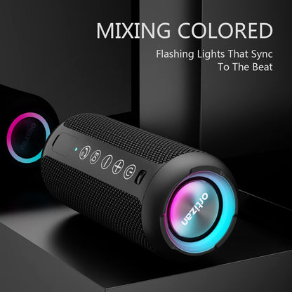 Sleek Waterproof Bluetooth Speaker with LED Lights – Immersive Sound for Outdoor and Indoor Adventures