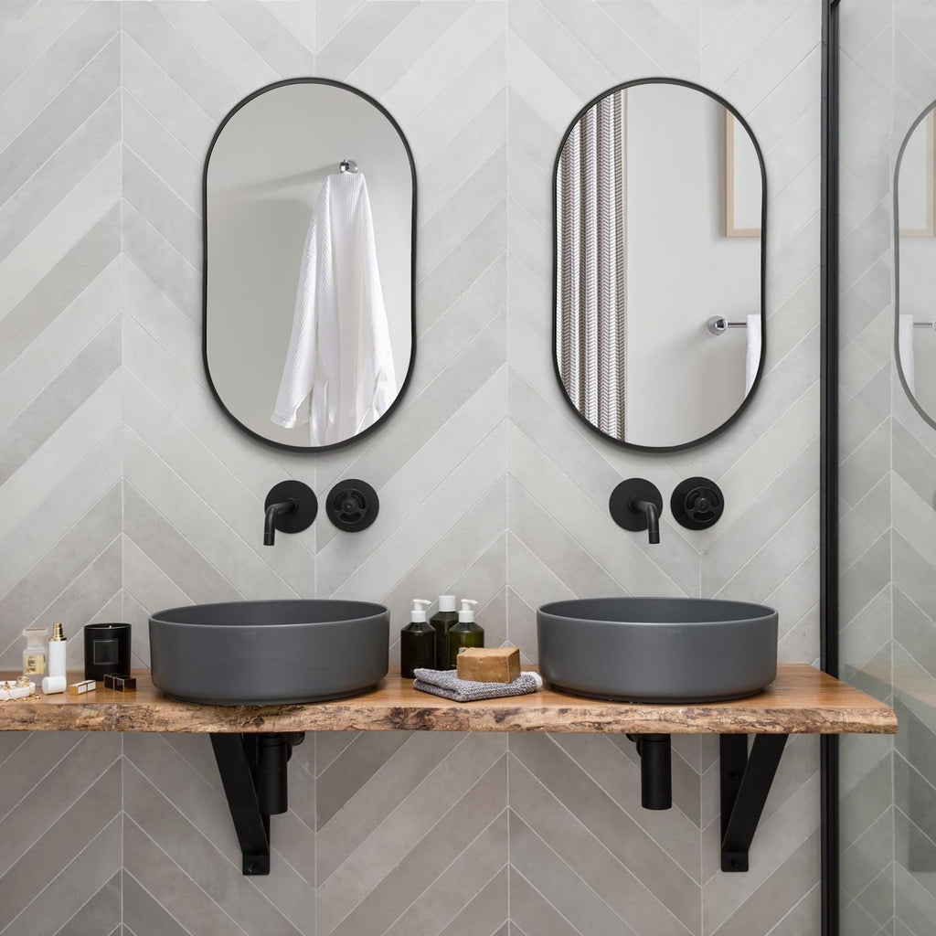 Hoiweqr Brushed Bathroom Vanity Mirror Wall-Mounted