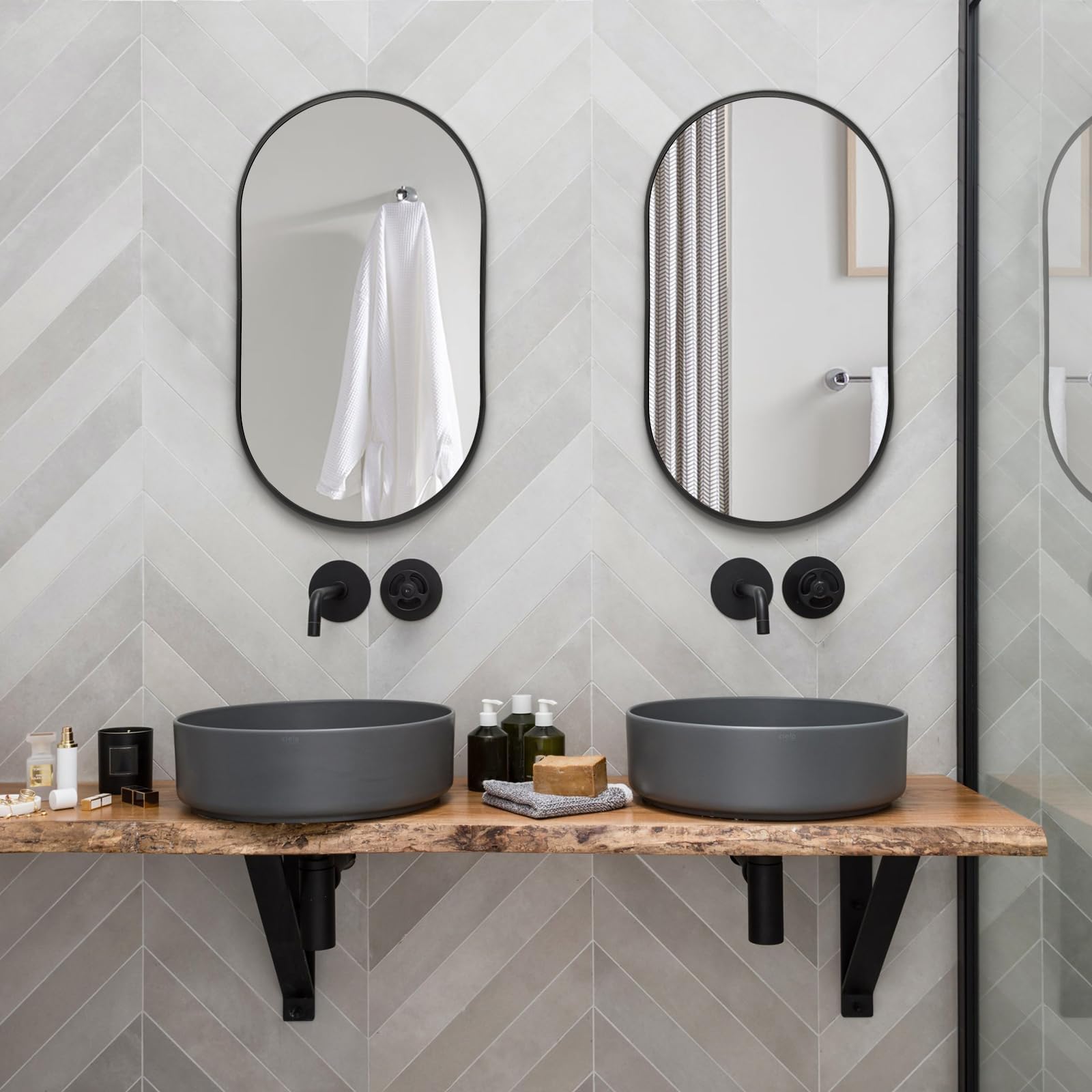 Hoiweqr Brushed Bathroom Vanity Mirror Wall-Mounted