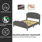 Dalred Grey Upholstered Bed Frame with Velvet Padding