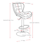 CorLiving Set of 2 Adjustable Height Bar Stools in White
