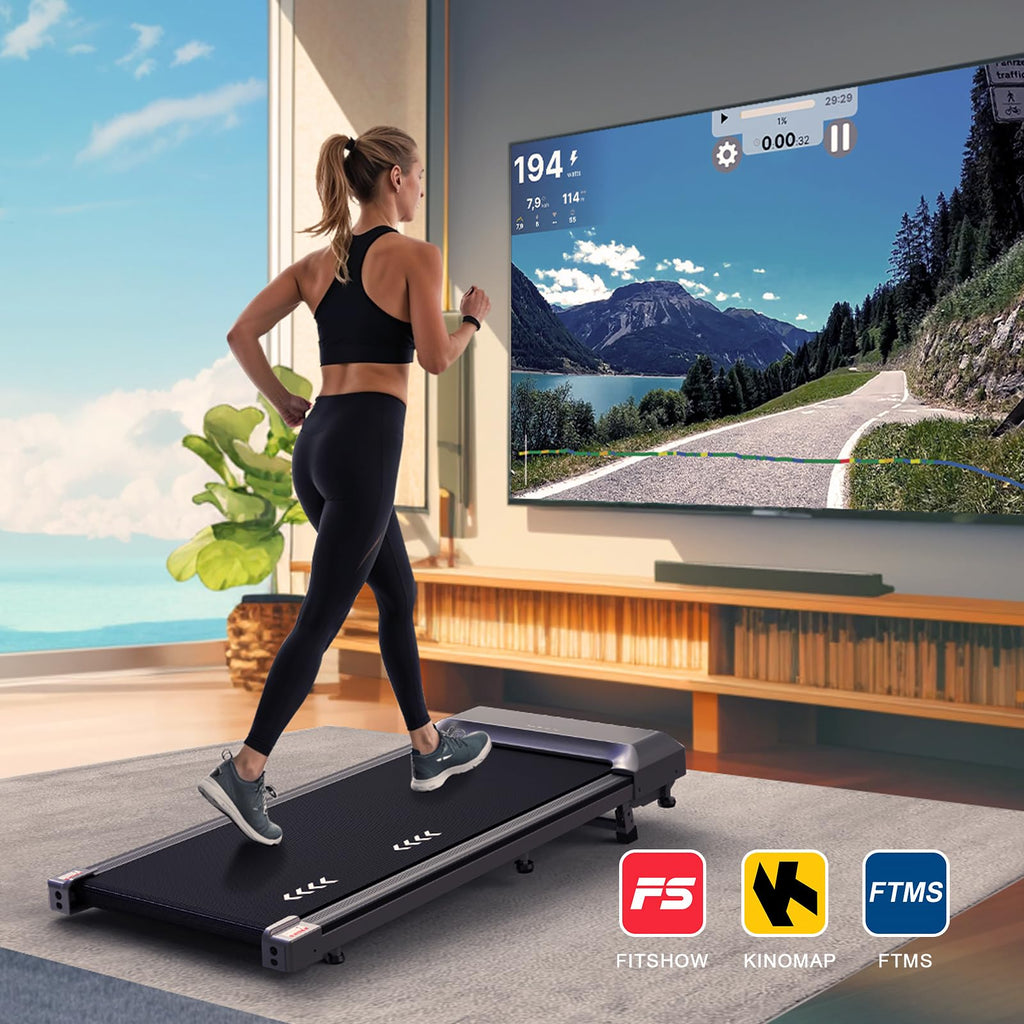 FYSIQ Compact Bluetooth Treadmill with Adjustable Tilt