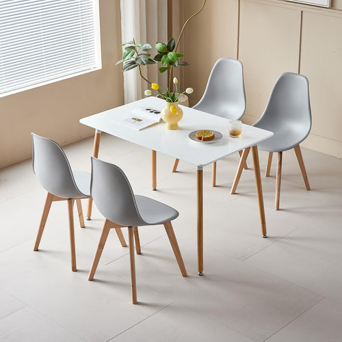 HJhomeheart Set of 4 Dining Chairs with Solid Beech Wood Legs