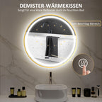 HOMCOM 60 cm Round LED Bathroom Mirror with Touch Switch and Anti-Fog