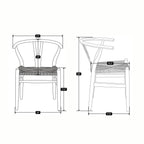 Nicer Furniture Replica Hans Wegner Wishbone Chair Natural Set of 2