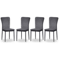 AINPECCA set of 4 modern dining chairs with velvet high back and metal legs