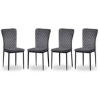 AINPECCA set of 4 modern dining chairs with velvet high back and metal legs