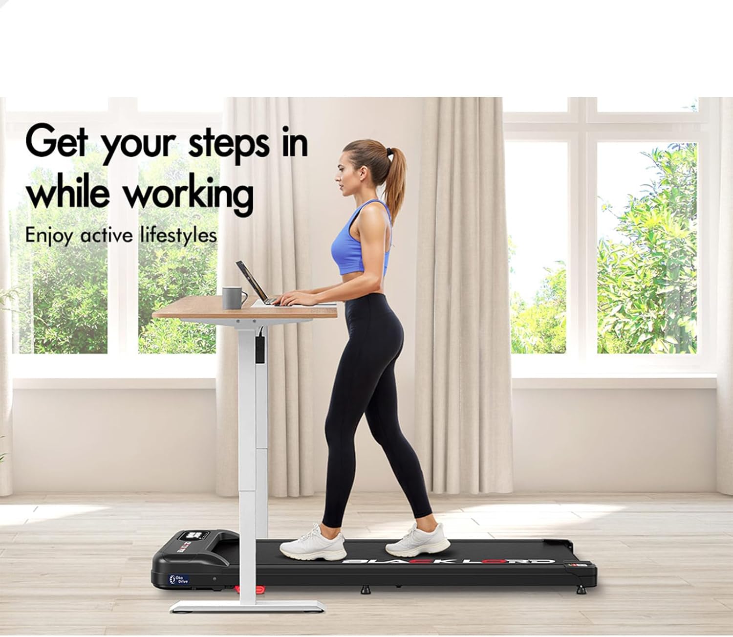 BLACK LORD Walking Pad Treadmill - Black