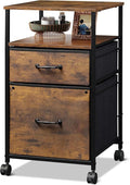DEVAISE Rolling Storage Cabinet - Vintage Brown