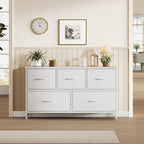 OLIXIS 5-Drawer Bedroom Dresser with Fabric Bins