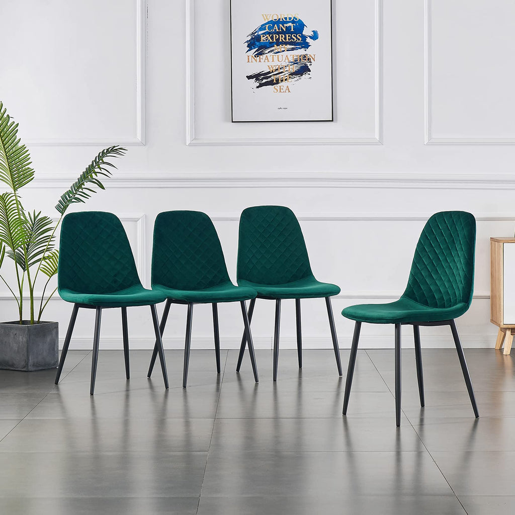 JaHECOME Scandinavian Vintage Velvet Dining Room Chairs Set of 4
