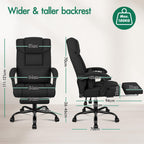 ELFORDSON Ergonomic High-Back Office Chair with Lumbar Cushion and Footrest