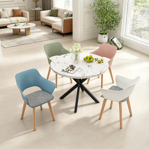 GrandCA HOME Nordic Kitchen Chairs Set of 4 with Solid Wood Legs