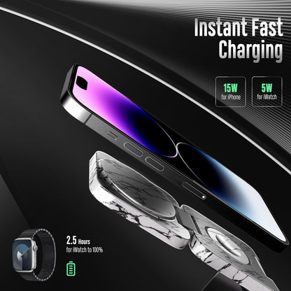 3-in-1 Wireless Charger – Fast Magnetic Charging for iPhone, Apple Watch, & AirPods | Foldable & Portable Dock