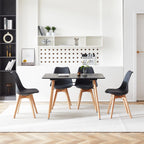 H.J WeDoo Modern Rectangular Dining Table Set with 4 Chairs