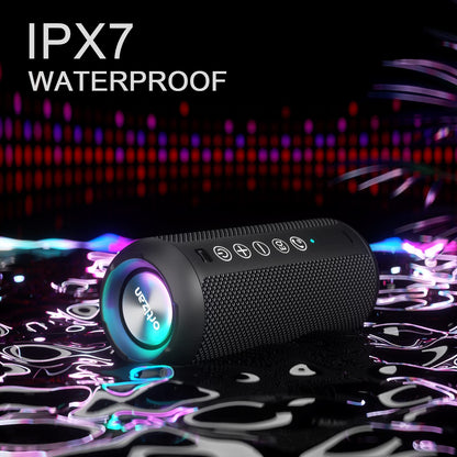 Sleek Waterproof Bluetooth Speaker with LED Lights – Immersive Sound for Outdoor and Indoor Adventures