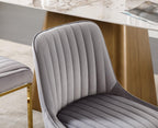 Ya-Home Set of 2 Velvet Dining Chairs with Gold Metal Frame