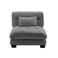 Gray 27 armless sofa with one pillow, featuring a modern design and comfortable chenille fabric