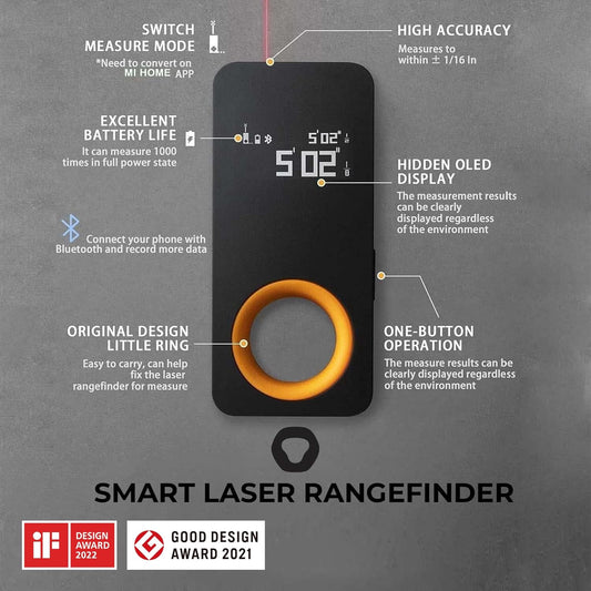 Laser Measuring Tool | 98ft Laser Distance Measure | OLED Display, Bluetooth, ±2mm Accuracy