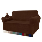 Granbest High Stretch Sofa Cover 2 Seater with checkered pattern in chocolate color