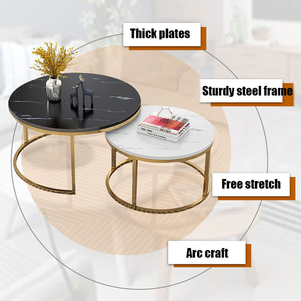 Modern Round Nesting Coffee Table Set