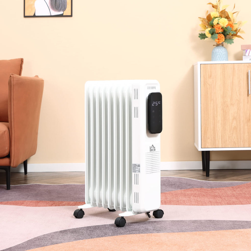 HOMCOM Portable Electric Oil Heater with Adjustable Temperature