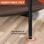 WLIVE 2-Tier Round Coffee Table with Storage Shelf