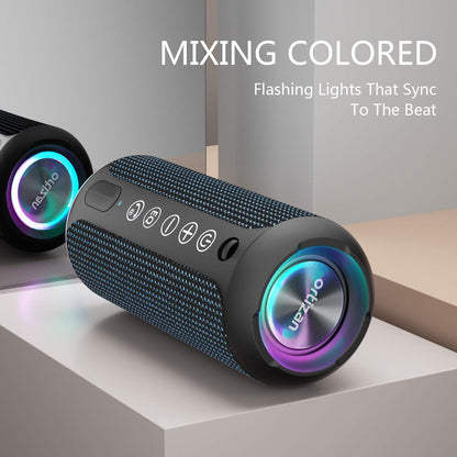 Sleek Waterproof Bluetooth Speaker with LED Lights – Immersive Sound for Outdoor and Indoor Adventures