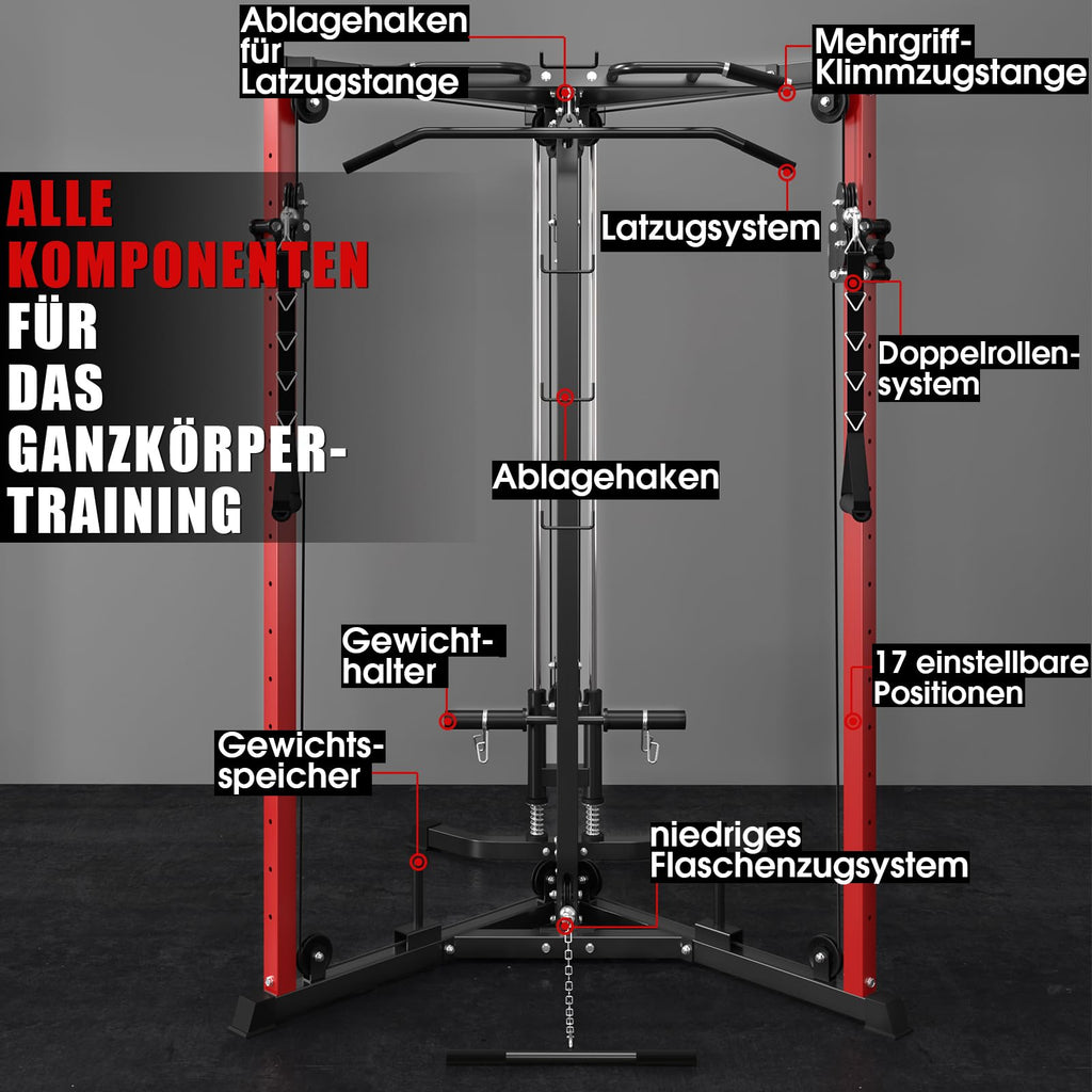 ZERELEK Cable Crossover Machine with Pull-Up Bar