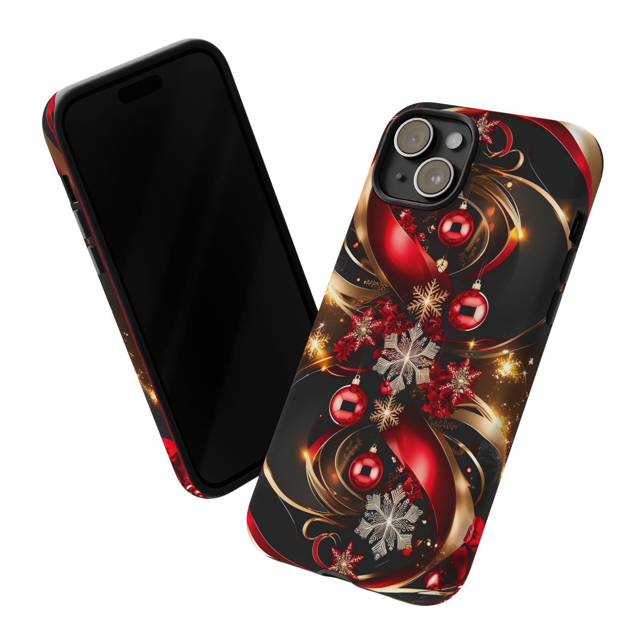 Christmas Red and Gold Phone Case - Tough Cases for Holiday Cheer