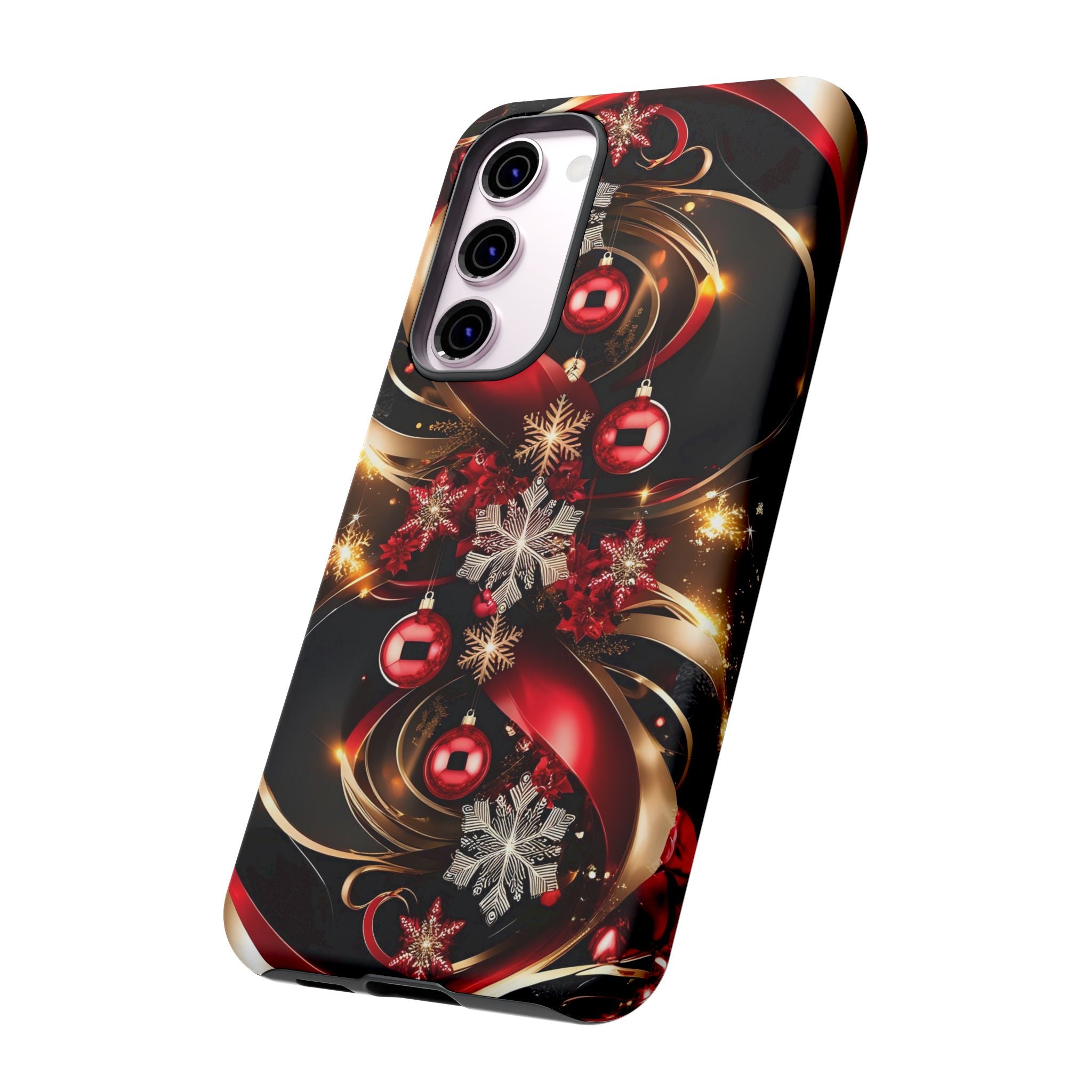 Christmas Red and Gold Phone Case - Tough Cases for Holiday Cheer
