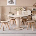 JZGORC Round Dining Table with Faux Marble Top