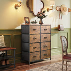 WLIVE 8-Drawer Fabric Dresser with Storage Tower