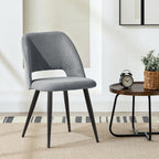 WAFTING Set of 2 Scandinavian Corduroy Dining Chairs