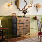 WLIVE 6-Drawer Fabric Dresser with Metal Frame