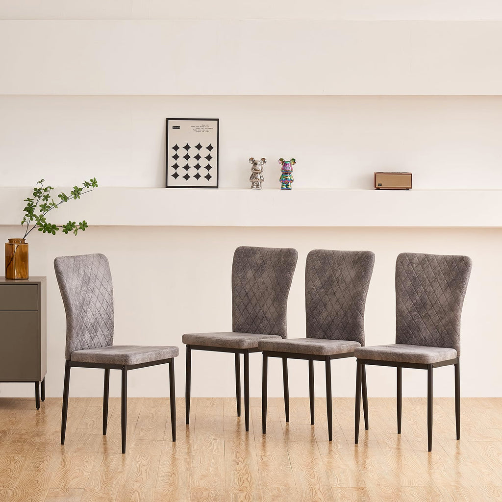AINPECCA Modern Dining Chairs Set of 4 with Suede High Back