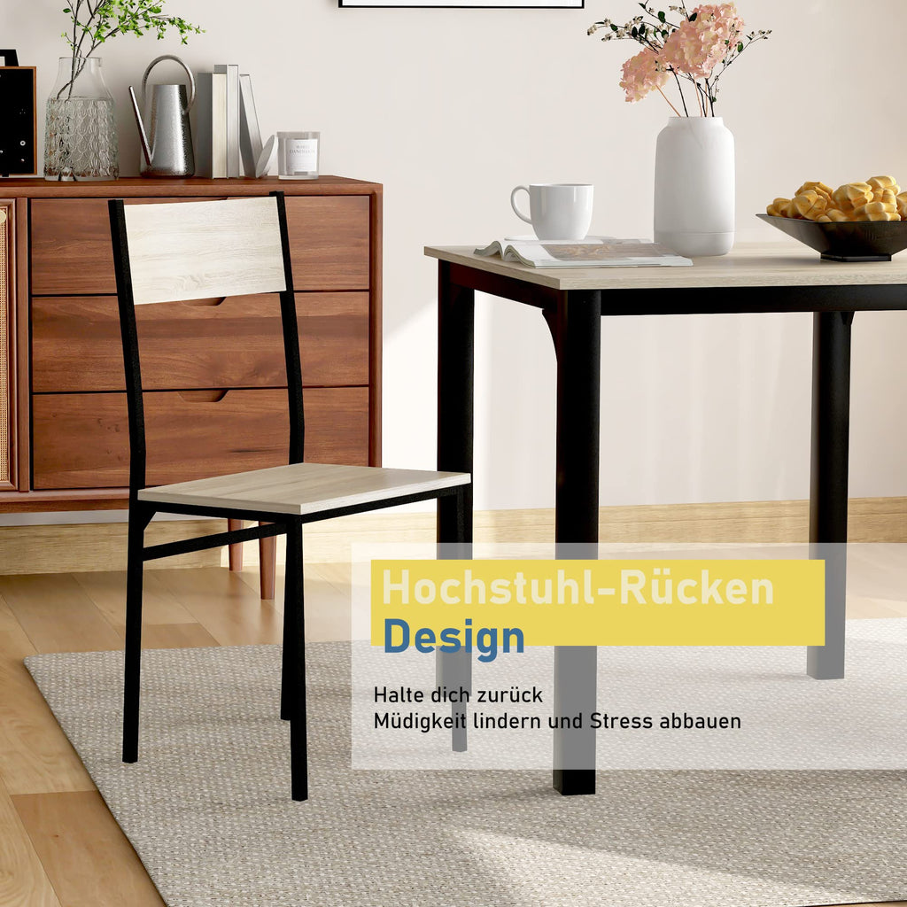LERFAN Retro 3 Seater Dining Set with Square Table