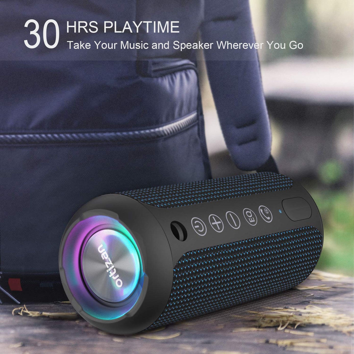 Sleek Waterproof Bluetooth Speaker with LED Lights – Immersive Sound for Outdoor and Indoor Adventures