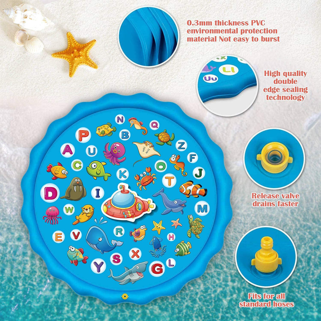 Paochocky Kids Splash Pad Sprinkler Play Mat