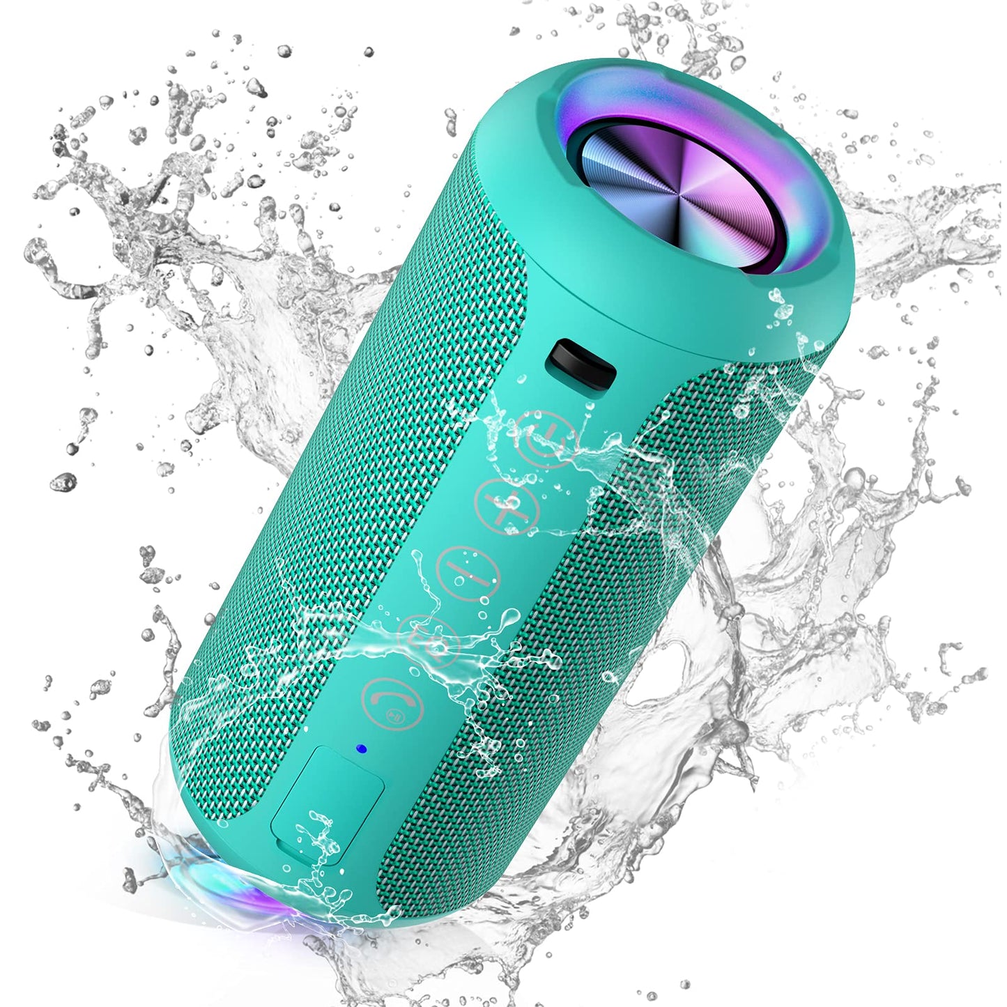 Sleek Waterproof Bluetooth Speaker with LED Lights – Immersive Sound for Outdoor and Indoor Adventures